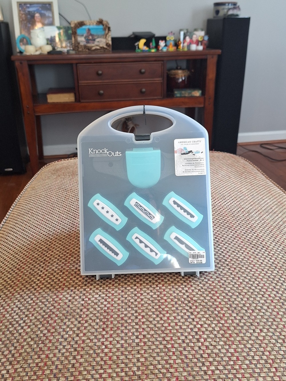 American Crafts Interchangeable Border Punch Set in Teal and White